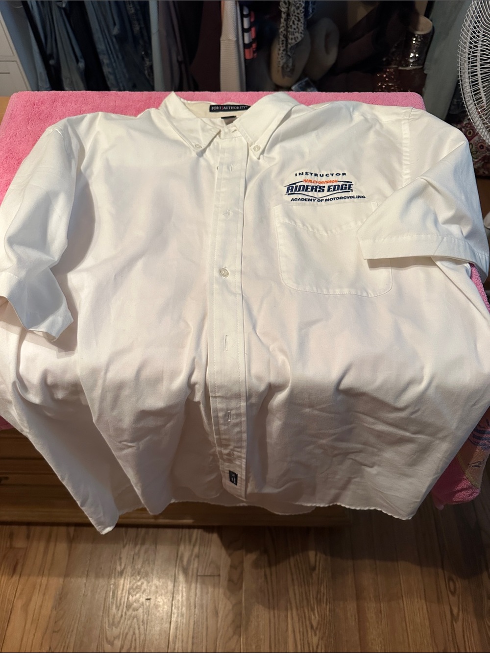 Riders by Lee White Short-Sleeve Button-Down Instructor Shirt
